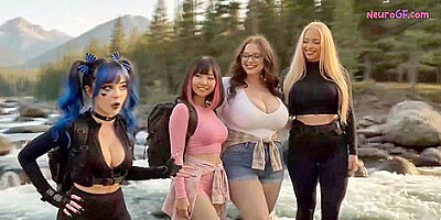 Lake adventure ends steamy as tired girls melt together under sauna sweat