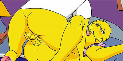 Marge Simpson Gets Her Luscious Pussy Buried In - Animation