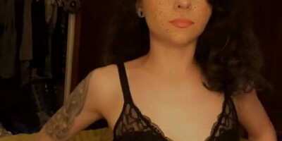 Emo girl strips herself on your bed and