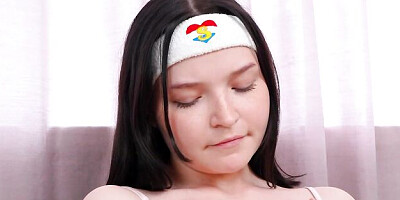 Good brunette Virgin Butterfly plays with her wet shaved pussy