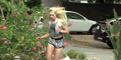 Stepdaughter is surprised seeing her stepmom riding cock