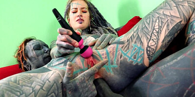 Blonde is taking hard dick in her ass and she play with a dildo