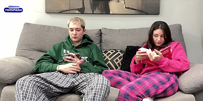 Step Sister Caught Step Brother Watching Porn And Jerking Off! Beauty Was Shocked And Handjob Him!