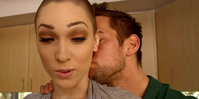 Lily Labeau gets a kitchen doggystyle fuck and blowjob