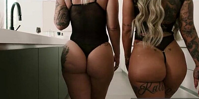 two Super hot Towheaded PHAT ASS WHITE GIRLS Make Pancakes with Their Cakes Out - Elana Bunnz - Kali Rose