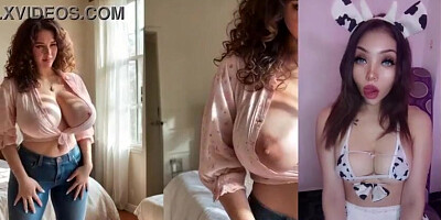 Unfaithful, lewd gf with immense, congenital hooters - AI-generated by the "Darkroomai" channel
