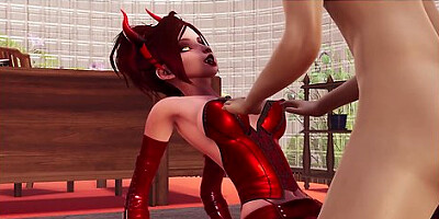3d Animated Halloween Hentai: Devil Girl Helen - Tits Play, Pussy Licking & Squirt Finale!