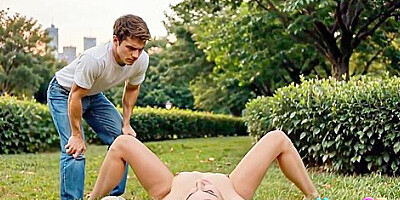 Pretty GF become public gangbang toy for the whole city crowd