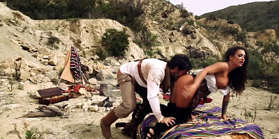 Sexy cowgirl Susy Gala gets fucked outdoors