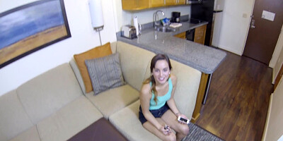 Sweet looking teen girl Natalie gets fucked in a POV sex session