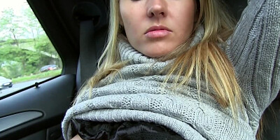 Blonde babe with medium tits gets money for her services
