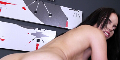 Latina newcomer not shy to be drilled by stud on camera