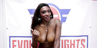 Evolved Fights Lez featuring Andre Shakti and Paris's fingering action