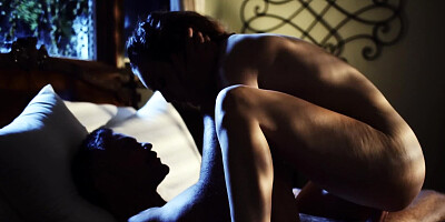 Charles Dera and Freya Parker in a romantic evening sex