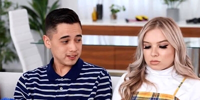 Latin boy cheats on blond GF with her two Ebony roommates