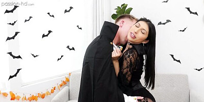 Sweet long-legged Latina Penelope Woods fucked in the missionary pose