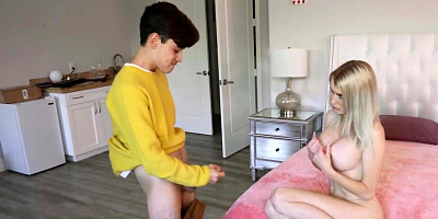 Birthday girl's stepmom brings the perv to the bedroom for fuck