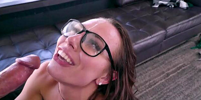 Teens Like It Big: Aidra Fox wearing glasses cumshot in HD