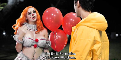 Aesthetic redhead Emily Thorne rides on a pretty huge dick