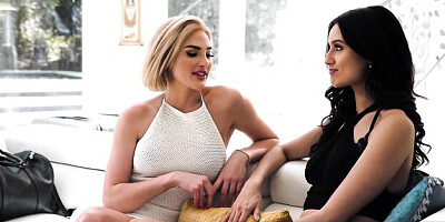 Fingering scene with junoesque Eliza Ibarra and Kenzie Anne from Girls Way