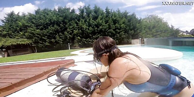 Cheerful lassie at toys action