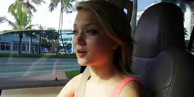 Cute Dakota Skye fucks in the backseat