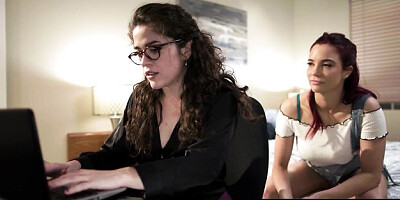 Playful Jayden Cole and Victoria Voxxx at nerdy girl glasses dirt