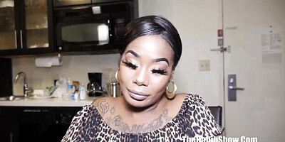 Comely miss at black clip