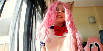 Cosplay chick is being drilled with hard cock in POV video