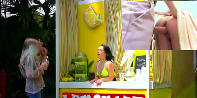 Brunette babe is being fucked on by nerd with a huge cock