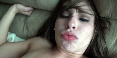 A bimbo with a shaved pussy and some hot ink is performing