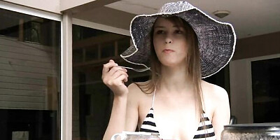 Impressive Beata at cumshot dirt