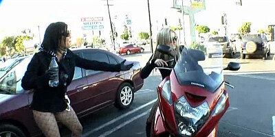 Hot ladies jump on random guys at the street and have sex with them