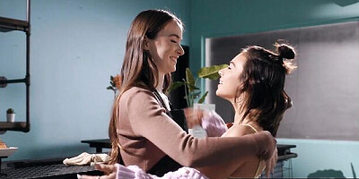 Watch bendy Hazel Moore and Aria Valencia's sex