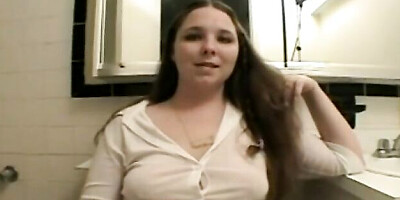 Nice-looking wench at bathroom xxx