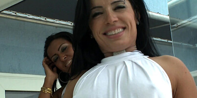 Two big ass ladies strip naked and shake their amazing asses