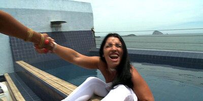 Two big ass ladies strip naked and shake their amazing asses