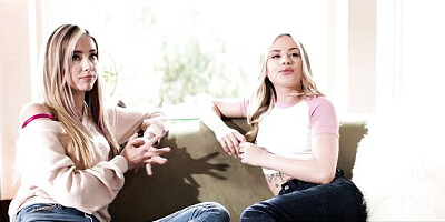 Vicki Chase and Haley Reed's pussy rubbing scene by Girls Way