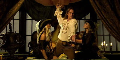 Two horny babes pleasing a well hung pirate