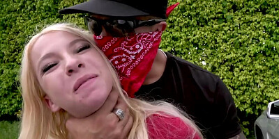 Kinky pussy stalker catches a blonde and fucks her in public