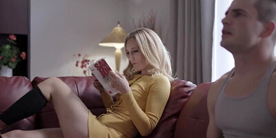 Blonde female willingly gets nailed by her stepson