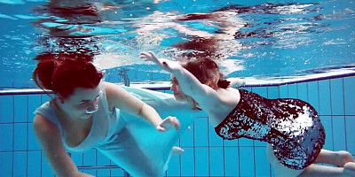 Talented dream girl's poolside smut