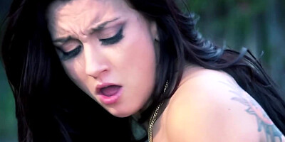 Man is on back moving pelvis up and down shoving cock into pussy