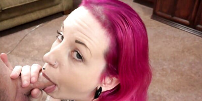 Pink-haired hottie Lady Lazarus penetrated in the missionary pose