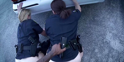 Slutty MILF cops spread legs for the suspect's black dick