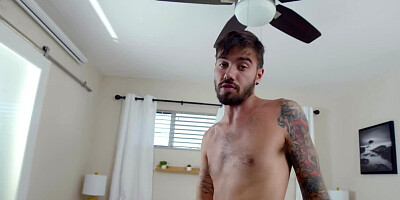 Brunette receives cock in mouth in front of pervert filming