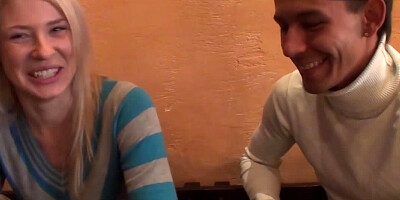 Wonderful blonde amateur chick enjoys in two terrific peckers