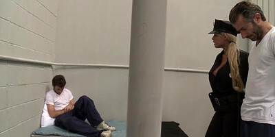 Big Tits in Uniform - Inked Bridgette B handjob in thongs