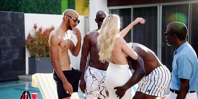 Crazy interracial gangbang with a famous pornstar Brandi Love