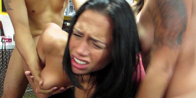 Girls tear of their clothes and then they have some hard sex